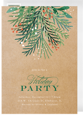 'Winter Foliage' Holiday Party Invitation