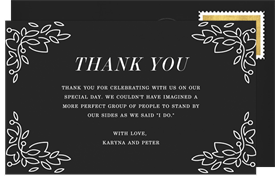 'Art Deco Inspired' Wedding Thank You Note