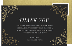'Art Deco Inspired' Wedding Thank You Note