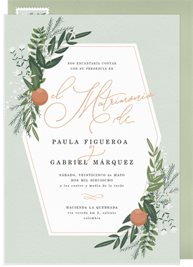 'Rustic Citrus' Wedding Invitation