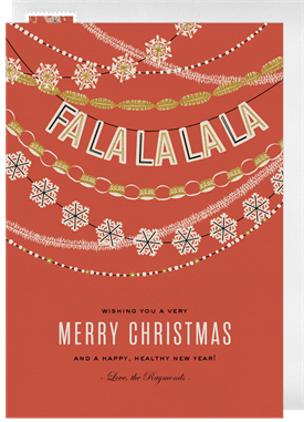 'Jolly Garland' Christmas Greetings Card