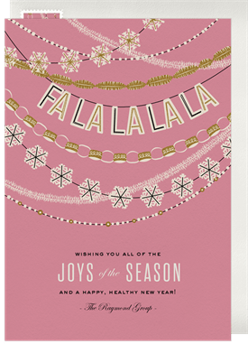 'Jolly Garland' Business Holiday Greetings Card