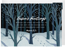 'Wintery Wood' Business Holiday Greetings Card