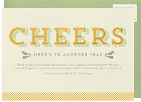 'Cheers To Another Year' Business New Year's Greeting Card