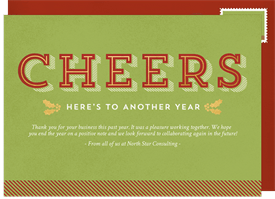 'Cheers To Another Year' Business Holiday Greetings Card