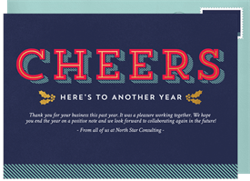 'Cheers To Another Year' Business New Year's Greeting Card