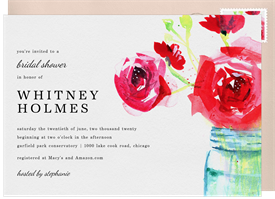 'Charming Rose Bouquet' Bridal Shower Invitation