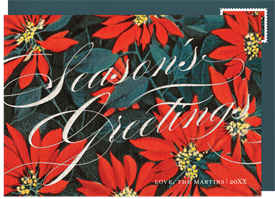 'Classic Poinsettias' Holiday Greetings Card