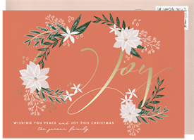 'Joyful Poinsettias' Christmas Greetings Card