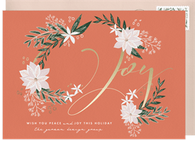 'Joyful Poinsettias' Business Holiday Greetings Card