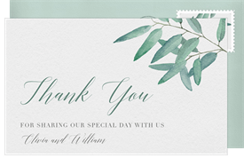 'Elegant Eucalyptus' Wedding Thank You Note