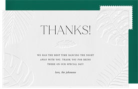 'Pressed Palms' Wedding Thank You Note