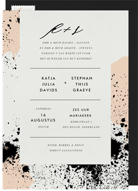 'Scandi Splatter' Wedding Invitation