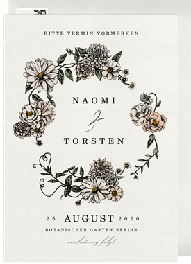 'Romantic Floral Border' Wedding Save the Date