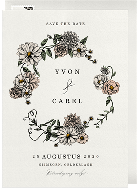 'Romantic Floral Border' Wedding Save the Date
