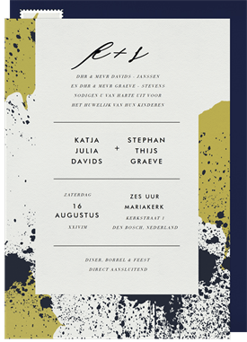 'Scandi Splatter' Wedding Invitation