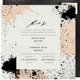 'Scandi Splatter' Wedding Save the Date