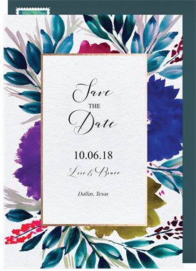 'Bold Blossoms' Wedding Save the Date