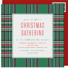 'Modern Plaid' Christmas Party Invitation