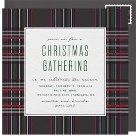 'Modern Plaid' Christmas Party Invitation