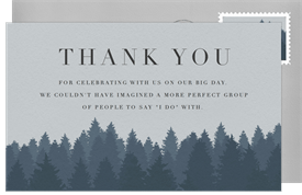 'Ombre Forest' Wedding Thank You Note