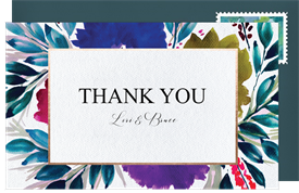 'Bold Blossoms' Wedding Thank You Note