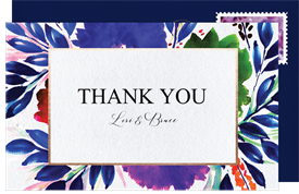 'Bold Blossoms' Wedding Thank You Note