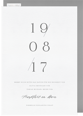 'Clean and Elegant' Wedding Save the Date