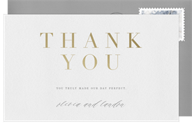 'Clean and Elegant' Wedding Thank You Note