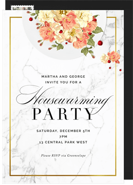 'Blooming Plate' Housewarming Party Invitation