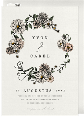 'Romantic Floral Wreath' Wedding Invitation