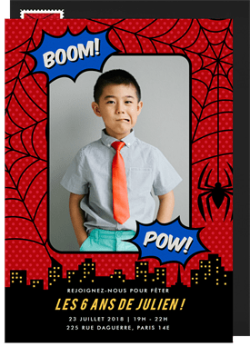 'Spider Hero' Kids Birthday Invitation