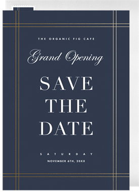 'Formal Pinstripe Frame' Business Save the Date