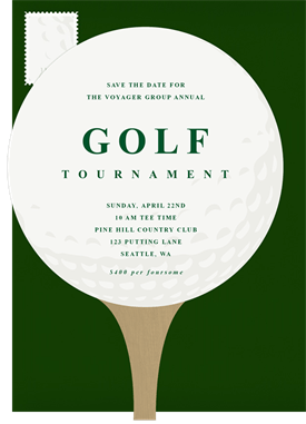 'Tee Off' Golf Save the Date