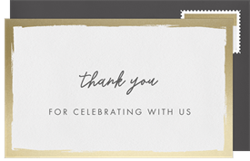 'Brushed Gold Border' Business Thank You Note