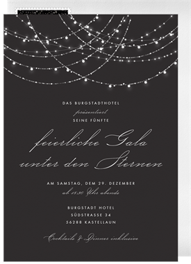 'Sparkling String Lights' Business Invitation