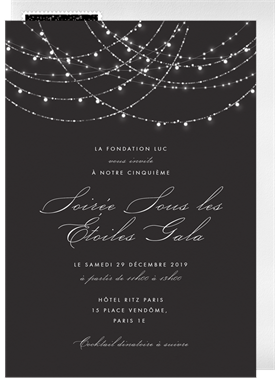 'Sparkling String Lights' Business Invitation