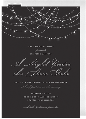 'Sparkling String Lights' Gala Invitation