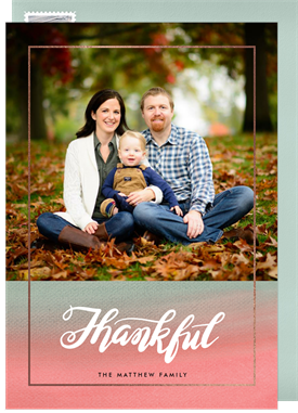 'Thankful Script' Thanksgiving Card