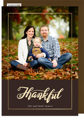 'Thankful Script' Thanksgiving Card