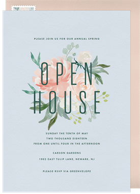 'Floral Arrangement' Open House Invitation