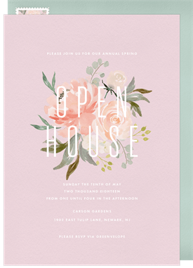 'Floral Arrangement' Open House Invitation