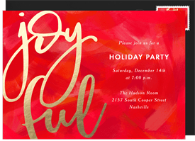 'Joyful Color' Holiday Party Invitation
