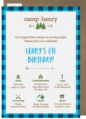 'Camp Fun' Kids Birthday Invitation