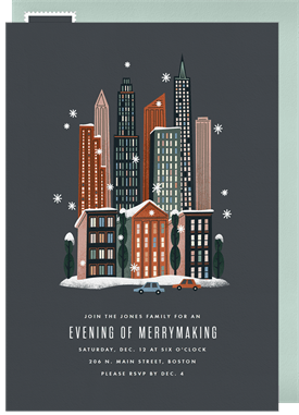 'Downtown Holiday' Holiday Party Invitation