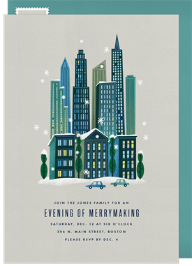 'Downtown Holiday' Holiday Party Invitation