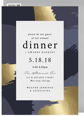 'Contemporary Paint Splashes' Dinner Invitation