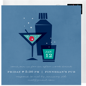 'Retro Cocktails' Happy Hour Invitation