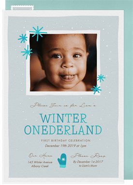 'Winter Onederland' Kids Birthday Invitation