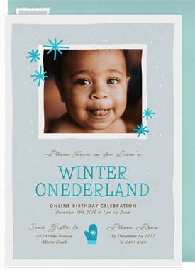 'Winter Onederland' Virtual / Remote Invitation